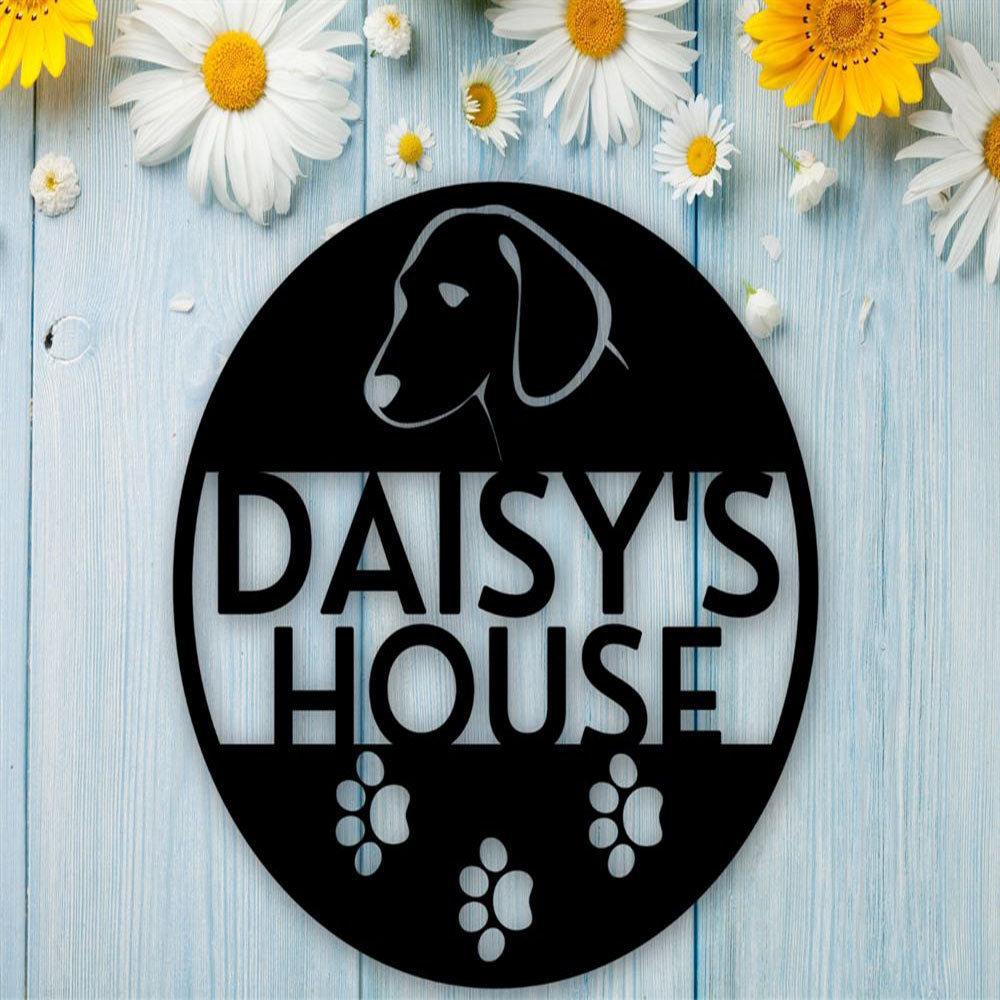 Custom Metal Sign, Dog House Metal Sign, Anniversary Gift, Dog House Sign, Dog Wall Art, Outdoor Sign, Home Decor Sign