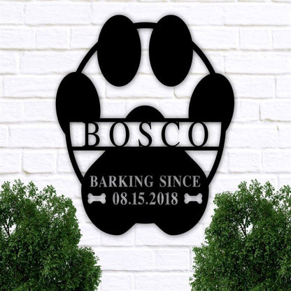 Custom Metal Sign, Dog Metal Sign, Anniversary Gift, Dog House Sign, Dog Wall Art, Outdoor Sign, Home Decor Sign