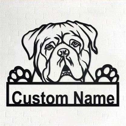 Custom Metal Sign, Dogue De Bordeaux Metal Sign, Anniversary Gift, Dog House Sign, Dog Wall Art, Outdoor Sign, Home Decor Sign