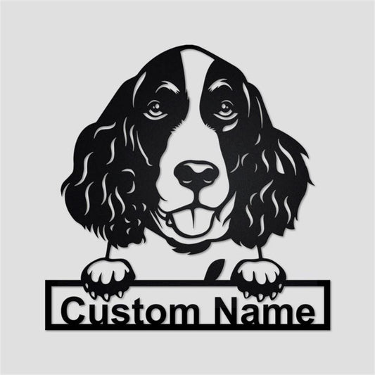 Custom Metal Sign, English Springer Spaniel Metal Sign, Anniversary Gift, Dog House Sign, Dog Wall Art, Outdoor Sign, Home Decor Sign