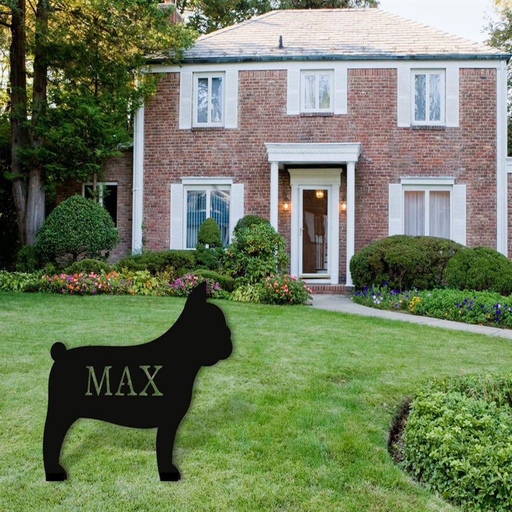 Custom Metal Sign, French Pug Dog Metal Sign, Anniversary Gift, Dog House Sign, Dog Wall Art, Outdoor Sign, Home Decor Sign