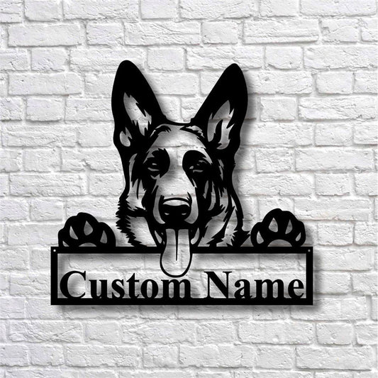 Custom Metal Sign, German Shepherd Dog Metal Sign, Anniversary Gift, Dog House Sign, Dog Wall Art, Outdoor Sign, Home Decor Sign