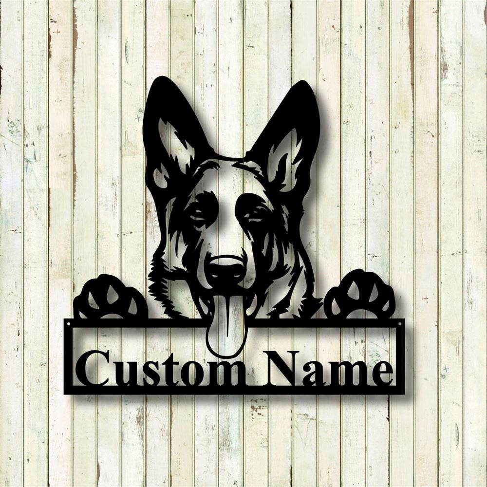 Custom Metal Sign, German Shepherd Dog Metal Sign, Anniversary Gift, Dog House Sign, Dog Wall Art, Outdoor Sign, Home Decor Sign