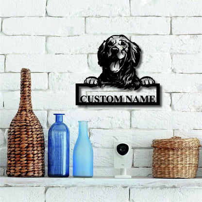 Custom Metal Sign, Golden Retriever Dog Metal Sign, Anniversary Gift, Dog House Sign, Dog Wall Art, Outdoor Sign, Home Decor Sign