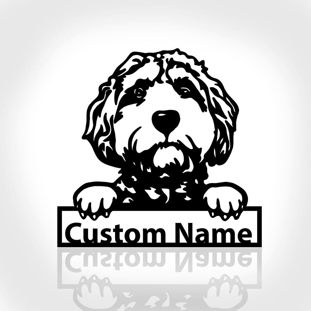 Custom Metal Sign, Goldendoodle Dog Metal Sign, Anniversary Gift, Dog House Sign, Dog Wall Art, Outdoor Sign, Home Decor Sign