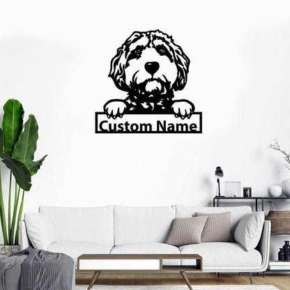 Custom Metal Sign, Goldendoodle Dog Metal Sign, Anniversary Gift, Dog House Sign, Dog Wall Art, Outdoor Sign, Home Decor Sign