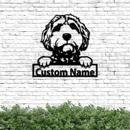 Custom Metal Sign, Goldendoodle Dog Metal Sign, Anniversary Gift, Dog House Sign, Dog Wall Art, Outdoor Sign, Home Decor Sign