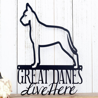 Custom Metal Sign, Great Dane Metal Sign, Anniversary Gift, Dog House Sign, Dog Wall Art, Outdoor Sign, Home Decor Sign