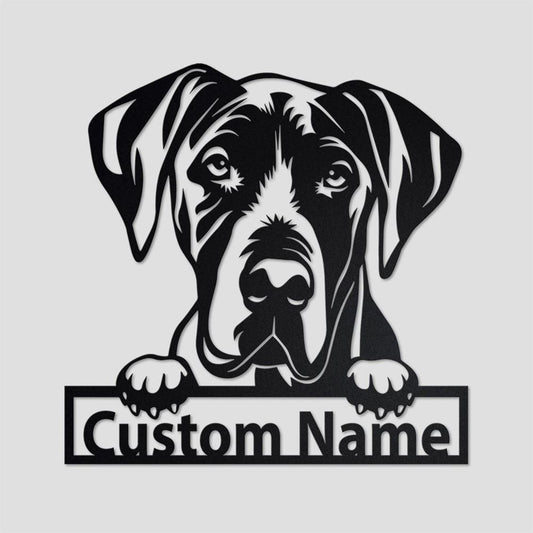 Custom Metal Sign, Great Dane Metal Signs, Anniversary Gift, Dog House Sign, Dog Wall Art, Outdoor Sign, Home Decor Sign