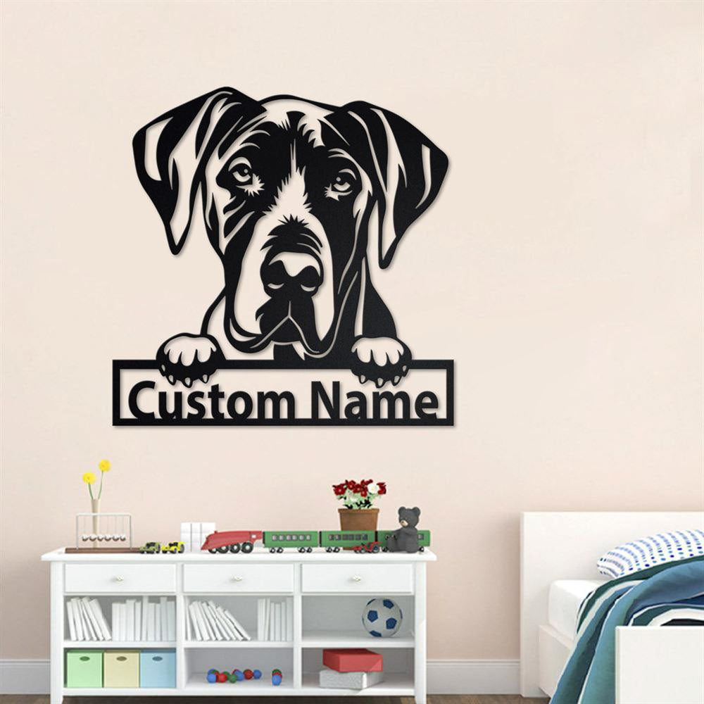 Custom Metal Sign, Great Dane Metal Signs, Anniversary Gift, Dog House Sign, Dog Wall Art, Outdoor Sign, Home Decor Sign