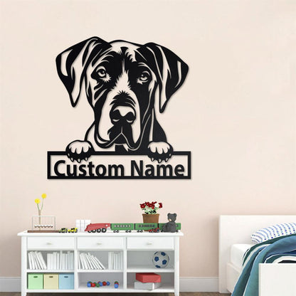 Custom Metal Sign, Great Dane Metal Signs, Anniversary Gift, Dog House Sign, Dog Wall Art, Outdoor Sign, Home Decor Sign