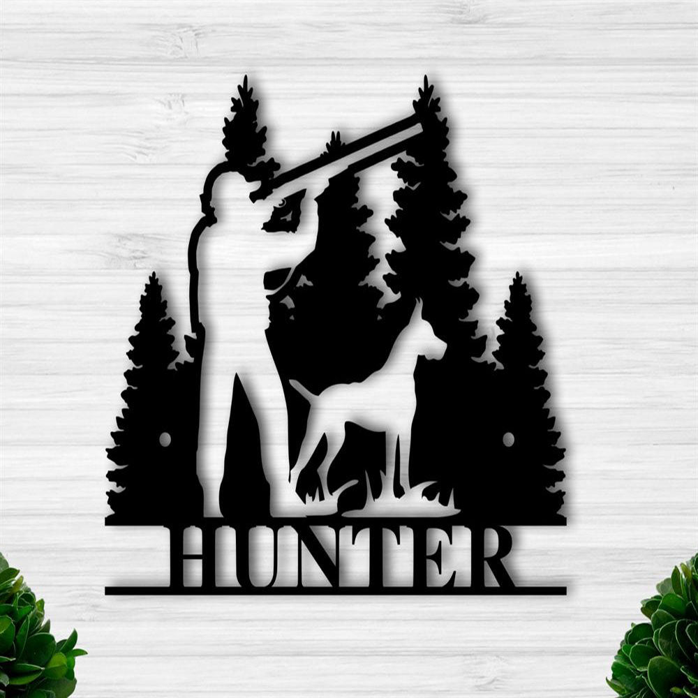 Custom Metal Sign, Hunter Metal Sign, Anniversary Gift, Dog House Sign, Dog Wall Art, Outdoor Sign, Home Decor Sign