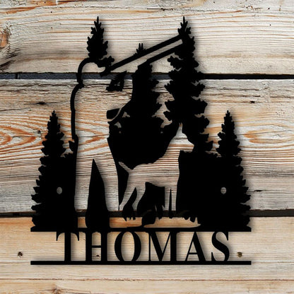 Custom Metal Sign, Hunter Metal Sign, Anniversary Gift, Dog House Sign, Dog Wall Art, Outdoor Sign, Home Decor Sign