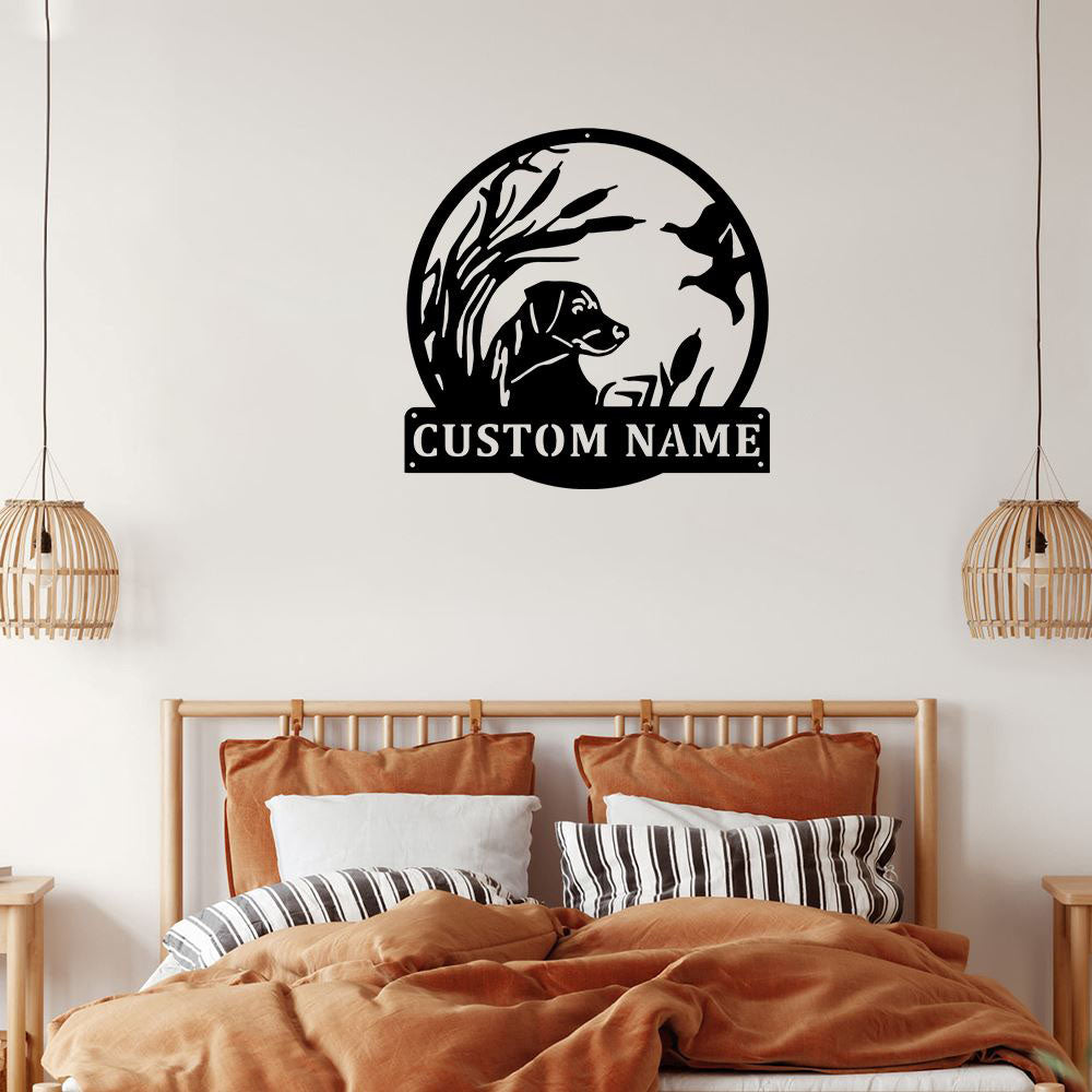 Custom Metal Sign, Hunting Dog Metal Sign, Anniversary Gift, Dog House Sign, Dog Wall Art, Outdoor Sign, Home Decor Sign