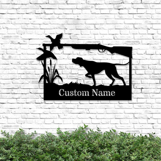 Custom Metal Sign, Hunting Dog Metal Signs, Anniversary Gift, Dog House Sign, Dog Wall Art, Outdoor Sign, Home Decor Sign