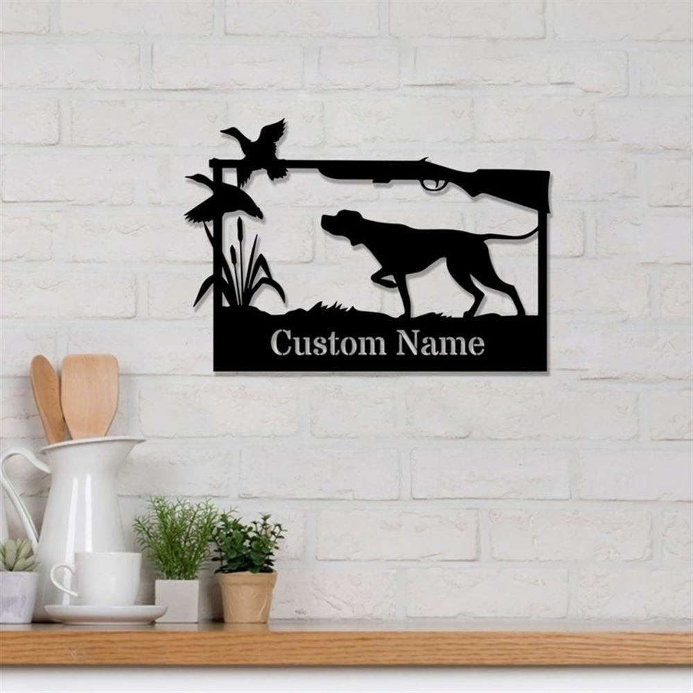 Custom Metal Sign, Hunting Dog Metal Signs, Anniversary Gift, Dog House Sign, Dog Wall Art, Outdoor Sign, Home Decor Sign