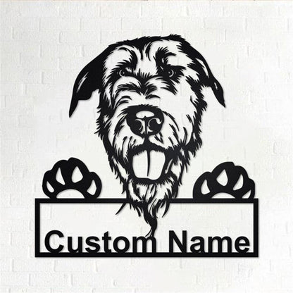 Custom Metal Sign, Irish wolfhound Dog Metal Sign, Anniversary Gift, Dog House Sign, Dog Wall Art, Outdoor Sign, Home Decor Sign