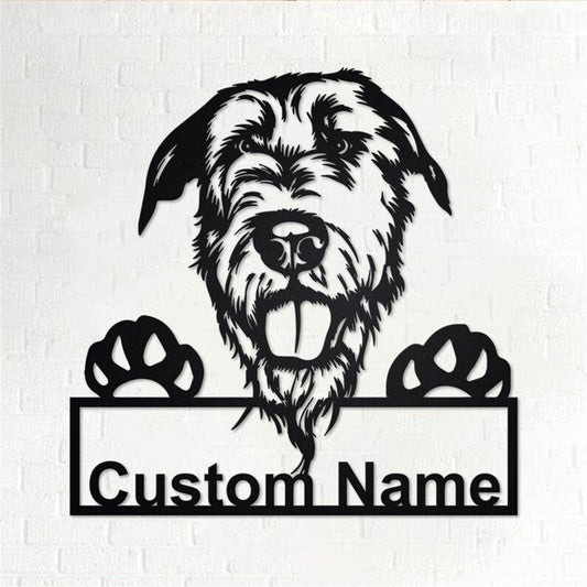 Custom Metal Sign, Irish wolfhound Dog Metal Sign, Anniversary Gift, Dog House Sign, Dog Wall Art, Outdoor Sign, Home Decor Sign