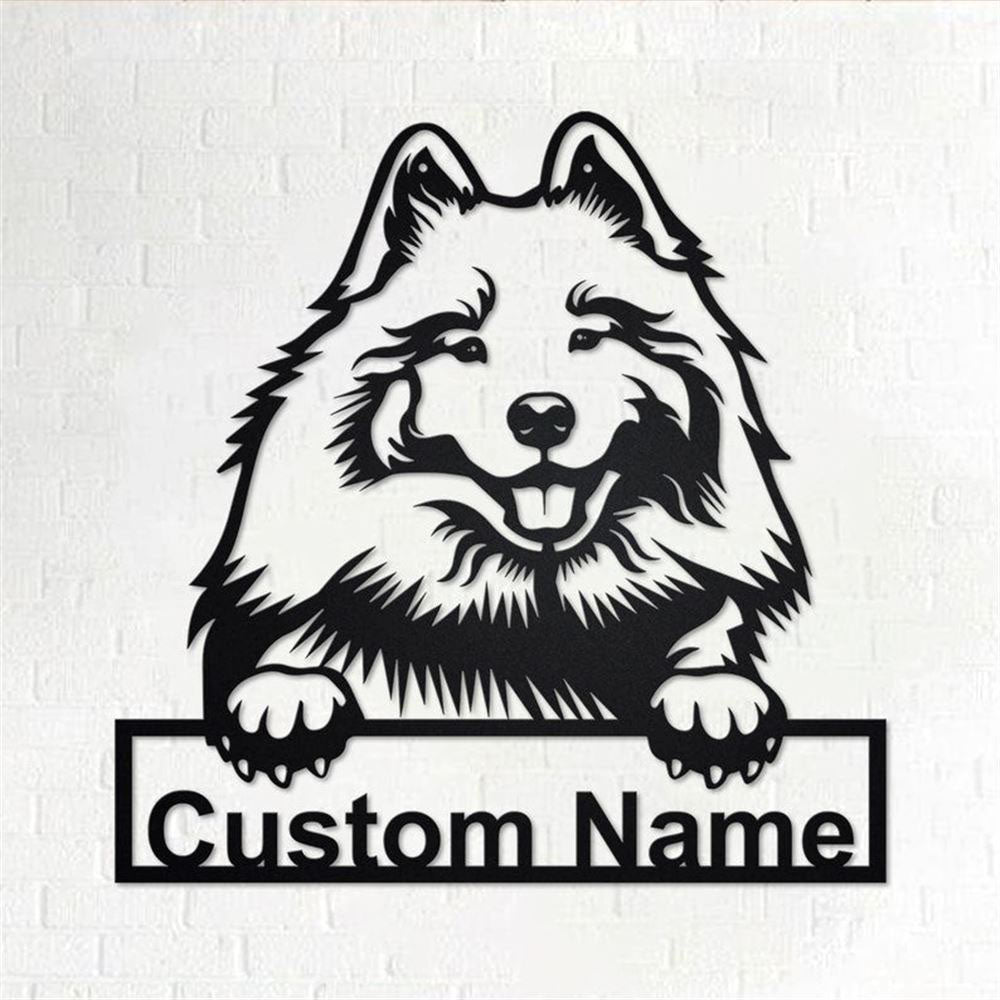 Custom Metal Sign, Keeshond Dog Metal Sign, Anniversary Gift, Dog House Sign, Dog Wall Art, Outdoor Sign, Home Decor Sign