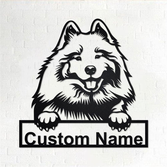 Custom Metal Sign, Keeshond Dog Metal Sign, Anniversary Gift, Dog House Sign, Dog Wall Art, Outdoor Sign, Home Decor Sign