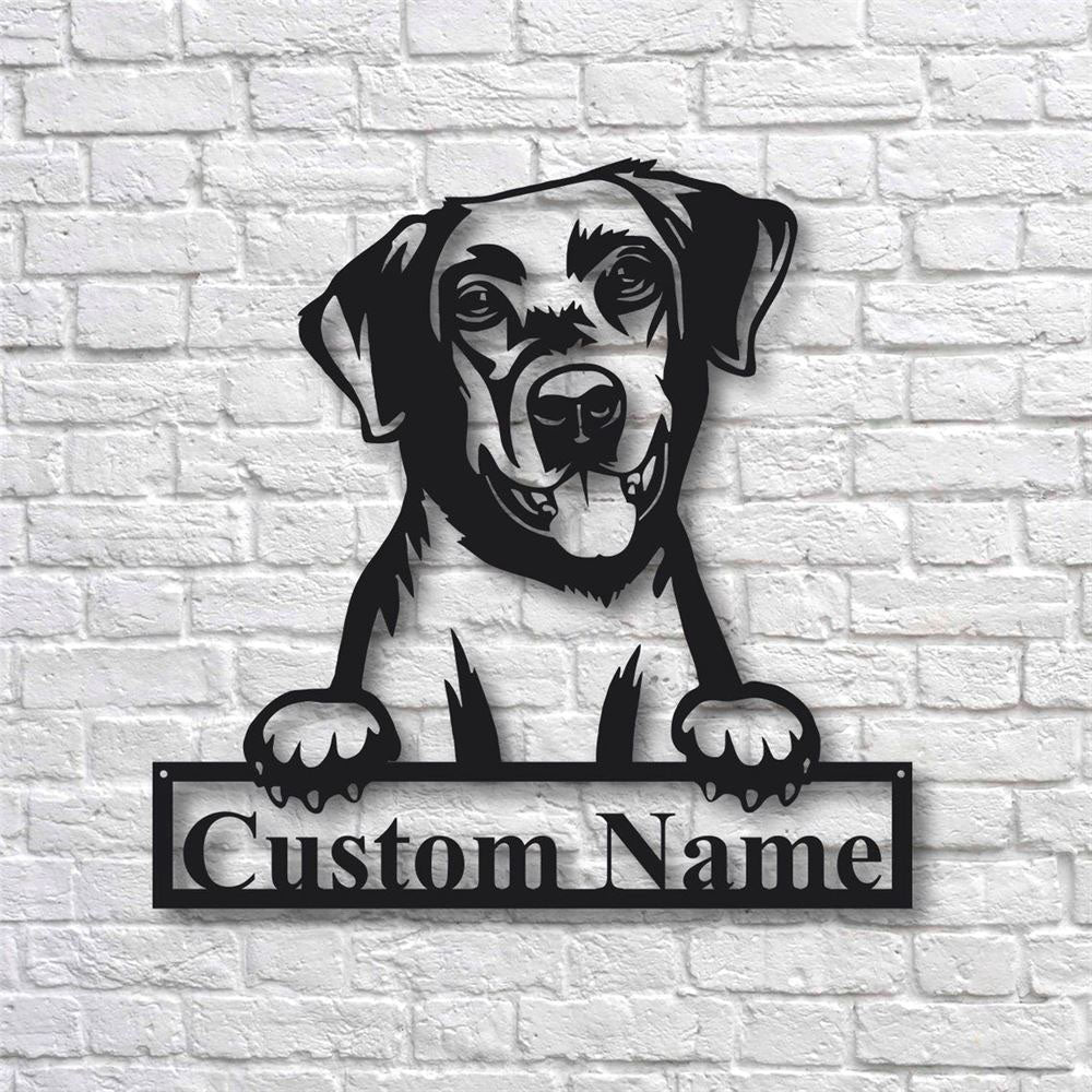 Custom Metal Sign, Labrador Retriever Dog Metal Sign, Anniversary Gift, Dog House Sign, Dog Wall Art, Outdoor Sign, Home Decor Sign