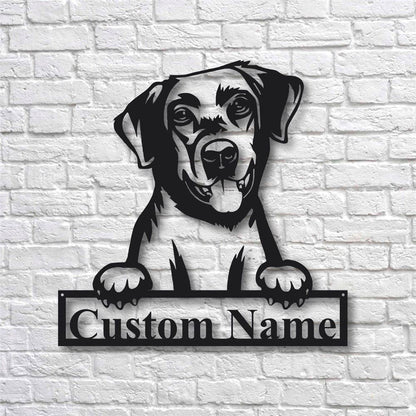 Custom Metal Sign, Labrador Retriever Dog Metal Sign, Anniversary Gift, Dog House Sign, Dog Wall Art, Outdoor Sign, Home Decor Sign