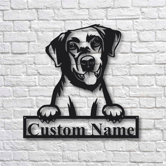 Custom Metal Sign, Labrador Retriever Dog Metal Sign, Anniversary Gift, Dog House Sign, Dog Wall Art, Outdoor Sign, Home Decor Sign