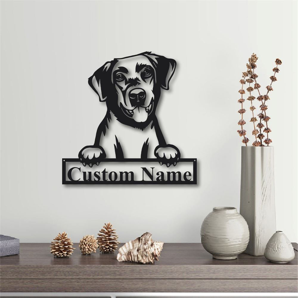 Custom Metal Sign, Labrador Retriever Dog Metal Sign, Anniversary Gift, Dog House Sign, Dog Wall Art, Outdoor Sign, Home Decor Sign