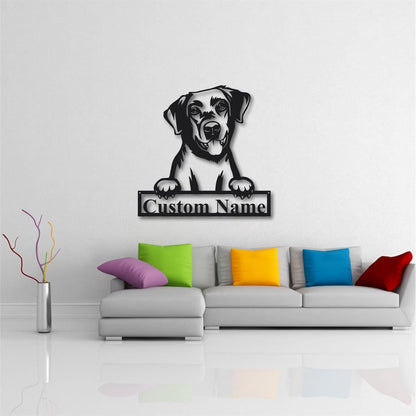 Custom Metal Sign, Labrador Retriever Dog Metal Sign, Anniversary Gift, Dog House Sign, Dog Wall Art, Outdoor Sign, Home Decor Sign