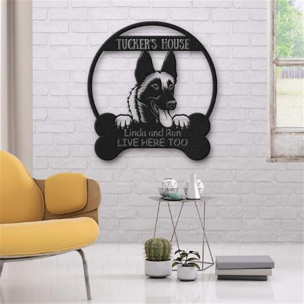 Custom Metal Sign, Malinois's House Dog Lovers Metal Sign, Anniversary Gift, Dog House Sign, Outdoor Sign, Home Decor Sign