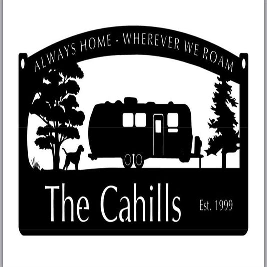 Custom Metal Sign, Metal Airstream Camper Metal Sign, Anniversary Gift, Dog House Sign, Outdoor Sign, Home Decor Sign