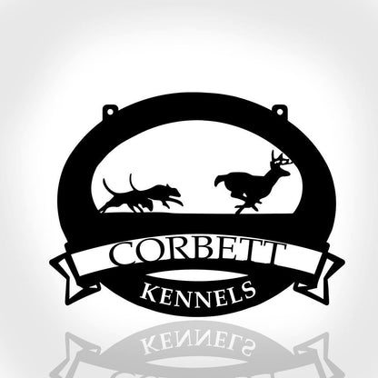 Custom Metal Sign, Metal Deer Hunt Metal Sign, Anniversary Gift, Dog House Sign, Dog Wall Art, Outdoor Sign, Home Decor Sign