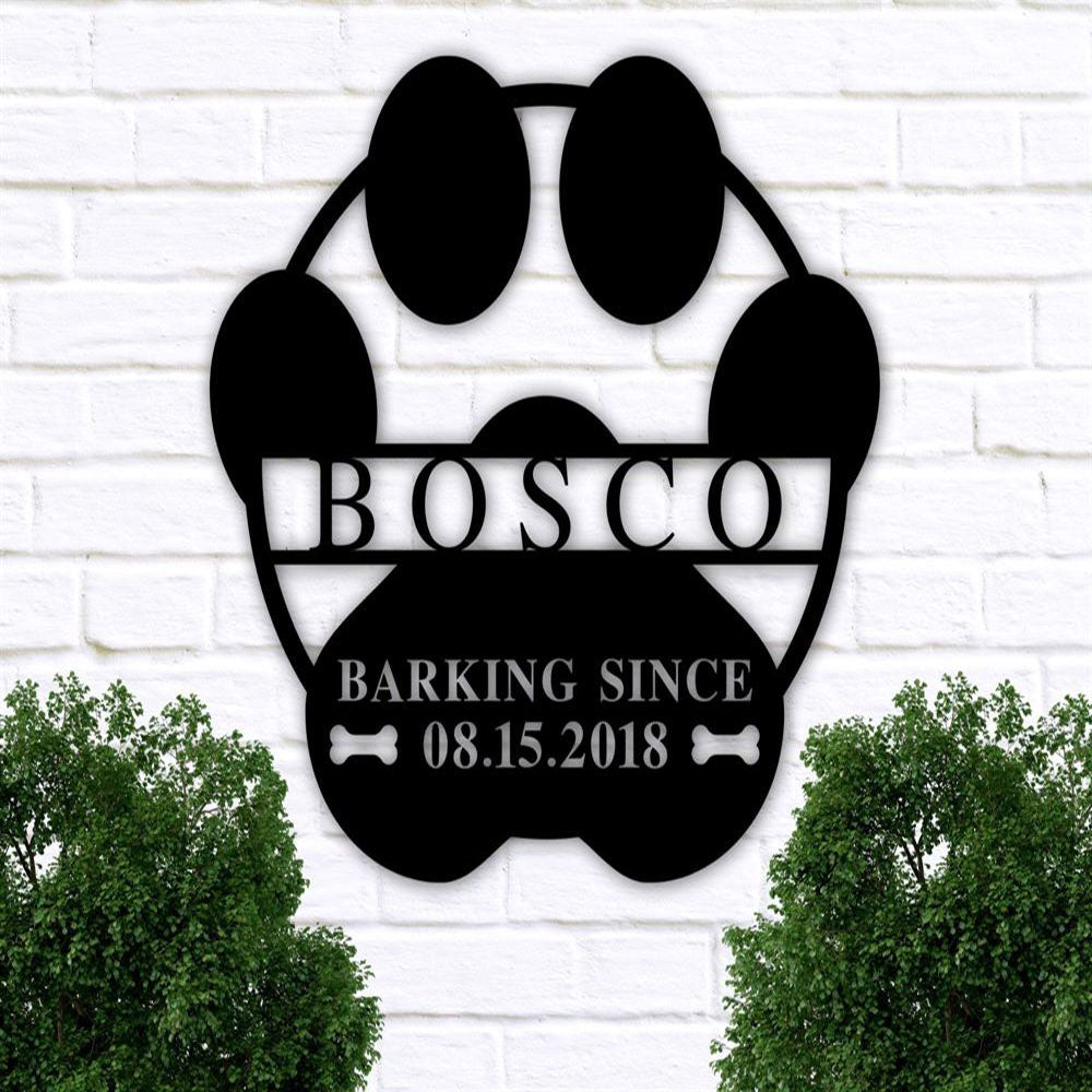 Custom Metal Sign, Metal Dog Name Signs, Anniversary Gift, Dog House Sign, Dog Wall Art, Outdoor Sign, Home Decor Sign