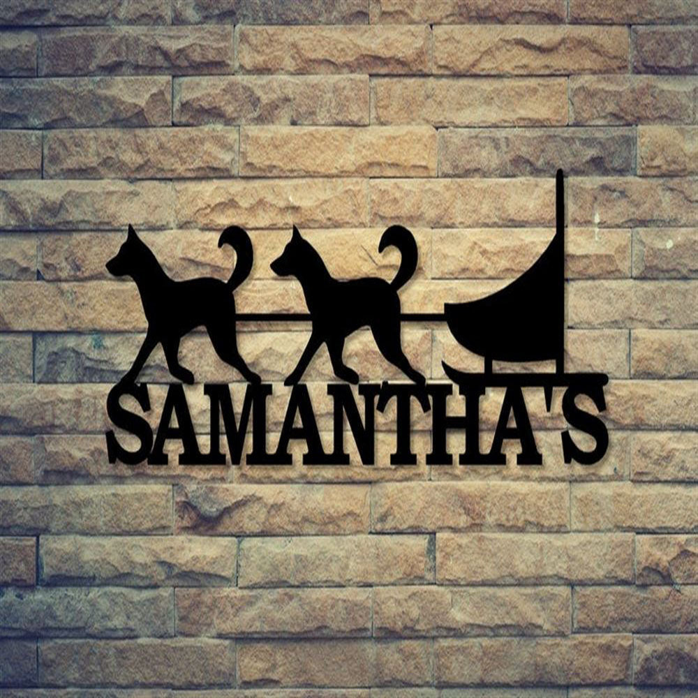 Custom Metal Sign, Metal Dog Sledding Sign, Metal Husky Sign, Anniversary Gift, Dog House Sign, Outdoor Sign, Home Decor Sign