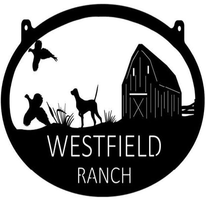 Custom Metal Sign, Metal Pheasant Sign, Anniversary Gift, Dog House Sign, Dog Wall Art, Outdoor Sign, Home Decor Sign