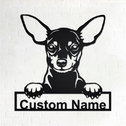 Custom Metal Sign, Miniature Pinscher Dog Metal Sign, Anniversary Gift, Dog House Sign, Outdoor Sign, Home Decor Sign