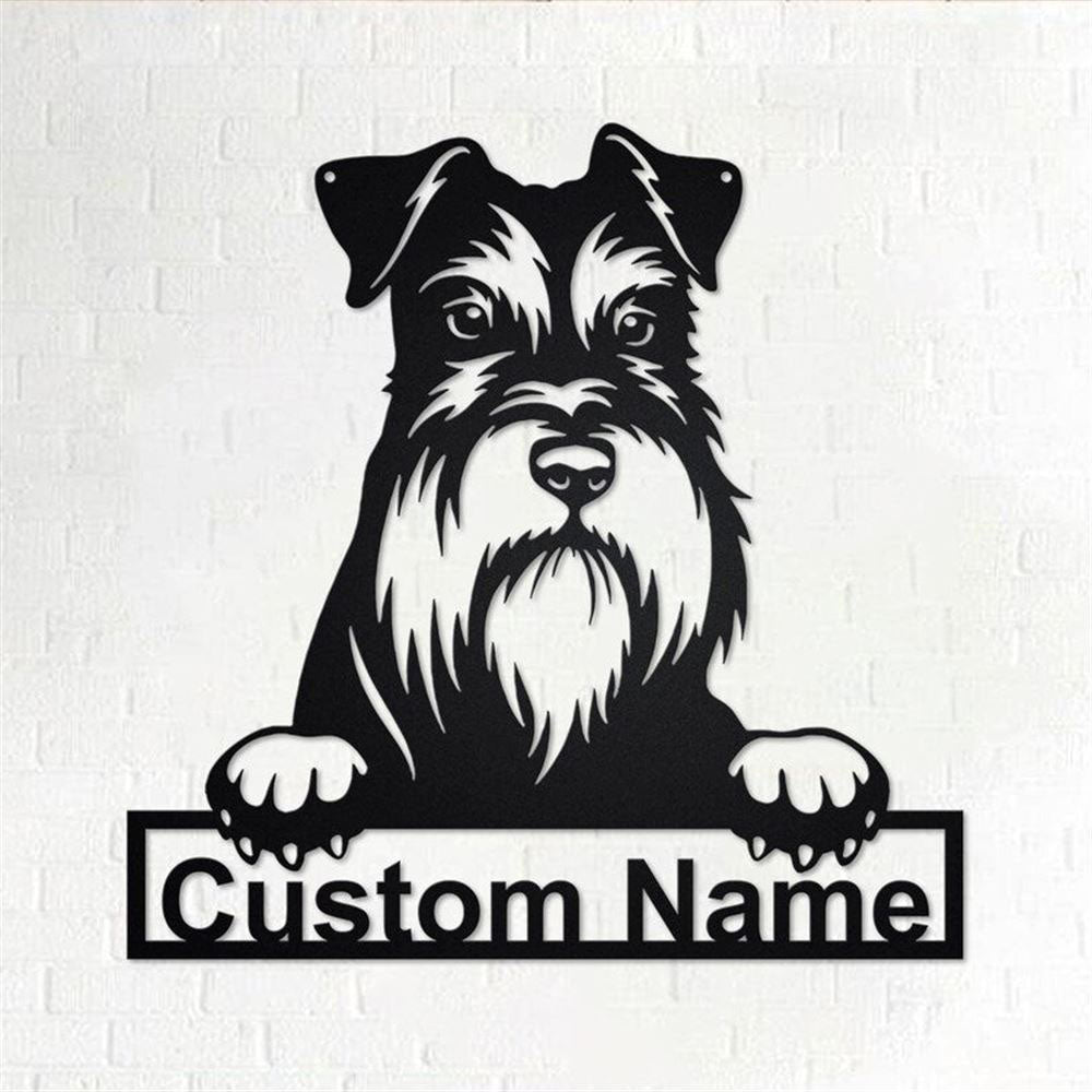 Custom Metal Sign, Miniature Schnauzer Dog Metal Sign, Anniversary Gift, Dog House Sign, Outdoor Sign, Home Decor Sign