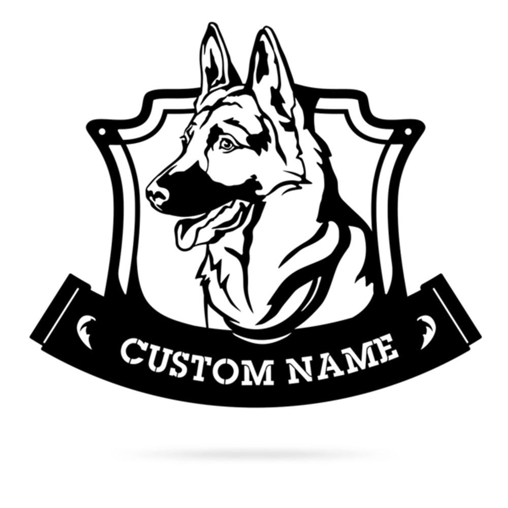 Custom Metal Sign, Name German Shepherd Cut Metal Sign, Anniversary Gift, Dog House Sign, Outdoor Sign, Home Decor Sign