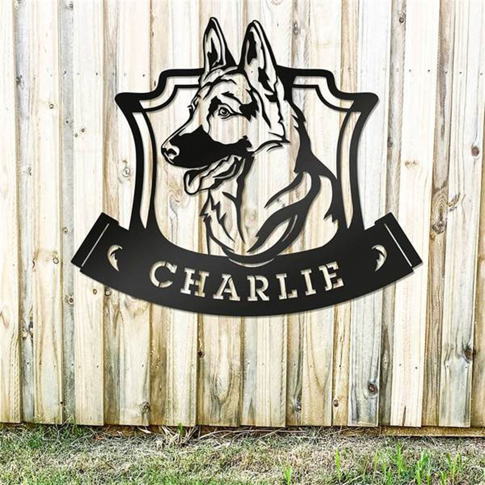 Custom Metal Sign, Name German Shepherd Cut Metal Sign, Anniversary Gift, Dog House Sign, Outdoor Sign, Home Decor Sign