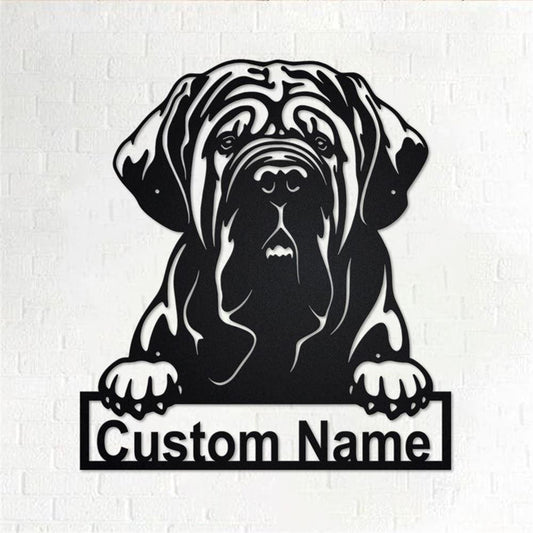 Custom Metal Sign, Neapolitan Mastiff Dog Metal Sign, Anniversary Gift, Dog House Sign, Dog Wall Art, Outdoor Sign, Home Decor Sign