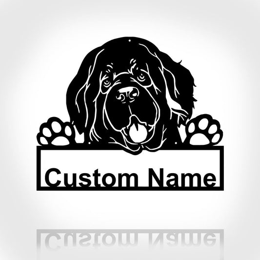 Custom Metal Sign, Newfoundland Dog Metal Sign, Anniversary Gift, Dog House Sign, Dog Wall Art, Outdoor Sign, Home Decor Sign