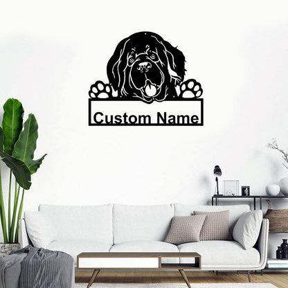 Custom Metal Sign, Newfoundland Dog Metal Sign, Anniversary Gift, Dog House Sign, Dog Wall Art, Outdoor Sign, Home Decor Sign