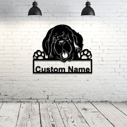 Custom Metal Sign, Newfoundland Dog Metal Sign, Anniversary Gift, Dog House Sign, Dog Wall Art, Outdoor Sign, Home Decor Sign