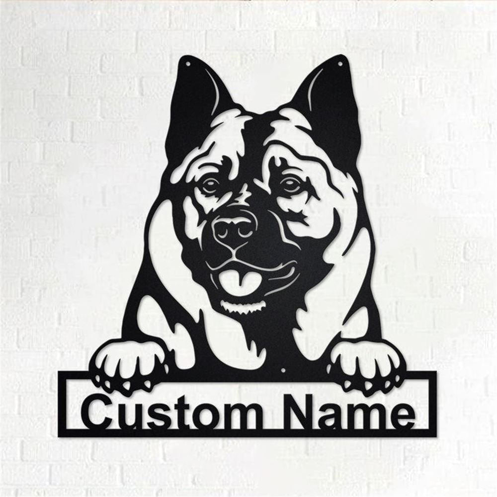 Custom Metal Sign, Norwegian Elkhound Dog Metal Sign, Anniversary Gift, Dog House Sign, Dog Wall Art, Outdoor Sign, Home Decor Sign