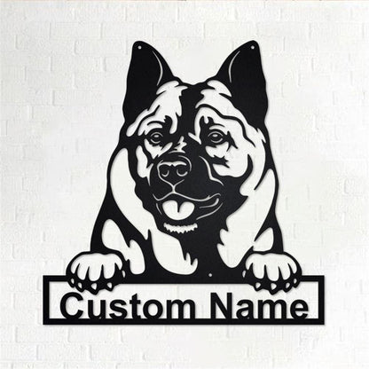 Custom Metal Sign, Norwegian Elkhound Dog Metal Sign, Anniversary Gift, Dog House Sign, Dog Wall Art, Outdoor Sign, Home Decor Sign