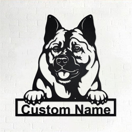 Custom Metal Sign, Norwegian Elkhound Dog Metal Sign, Anniversary Gift, Dog House Sign, Dog Wall Art, Outdoor Sign, Home Decor Sign