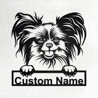 Custom Metal Sign, Papillon Dog Metal Signs, Anniversary Gift, Dog House Sign, Dog Wall Art, Outdoor Sign, Home Decor Sign