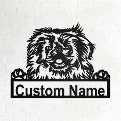 Custom Metal Sign, Pekingese Dog Metal Sign, Anniversary Gift, Dog House Sign, Dog Wall Art, Outdoor Sign, Home Decor Sign