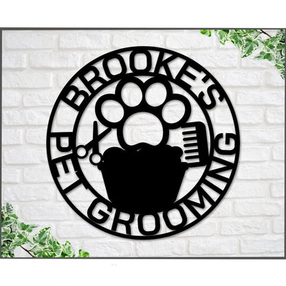 Custom Metal Sign, Pet Grooming Metal Sign, Anniversary Gift, Dog House Sign, Dog Wall Art, Outdoor Sign, Home Decor Sign