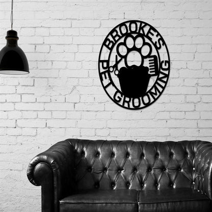 Custom Metal Sign, Pet Grooming Metal Sign, Anniversary Gift, Dog House Sign, Dog Wall Art, Outdoor Sign, Home Decor Sign